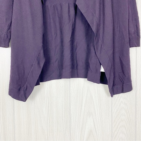 Theory | Wool Blend Maritza B. New Steady Drape Front Cardigan in Purple - Picture 10 of 13